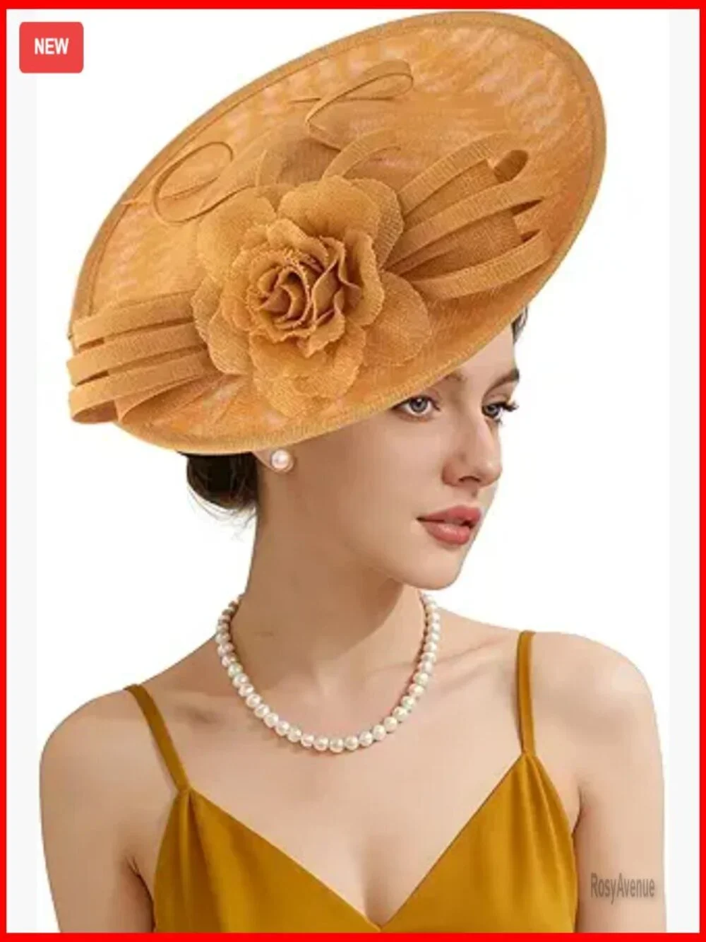 Elegant Women's Fascinator Hat with Flower Mesh Feathers for Wedding Derby